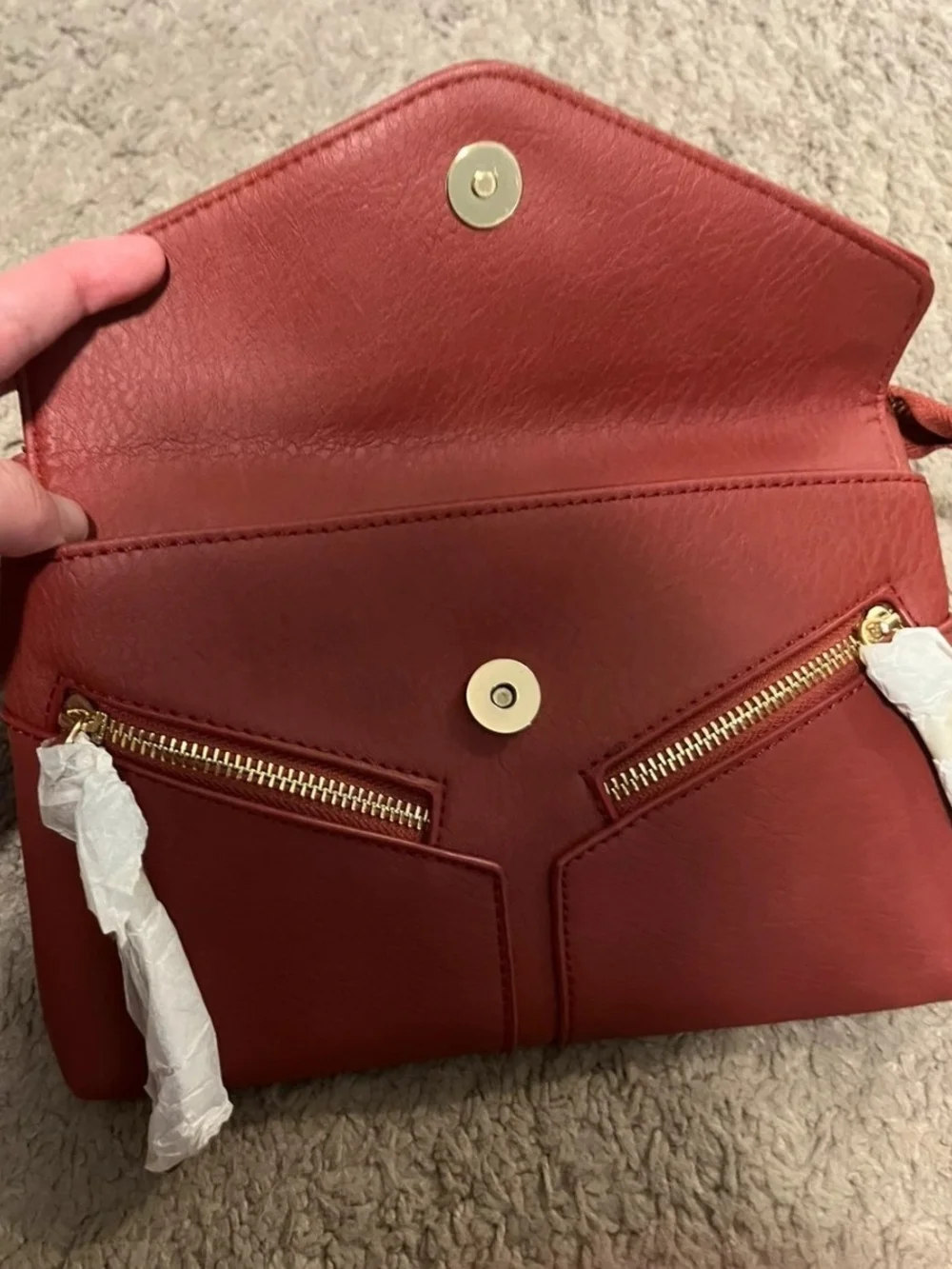 Imoshion Red Crossbody Bag with Gold Hardware - NWT